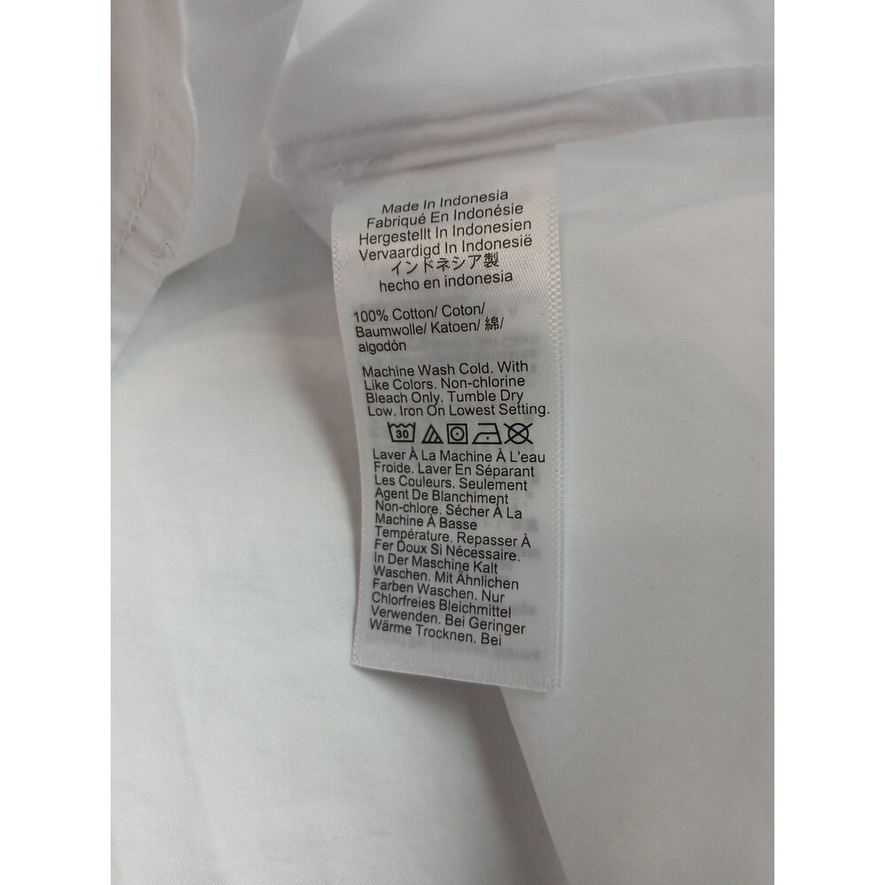 Madewell Women Medium White Straight Hem Top  Poplin Short Sleeve Cotton Relaxed - Picture 13 of 14